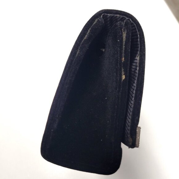 Black Velvet Clutch Purse with Crystal Accents - Picture 4 of 7